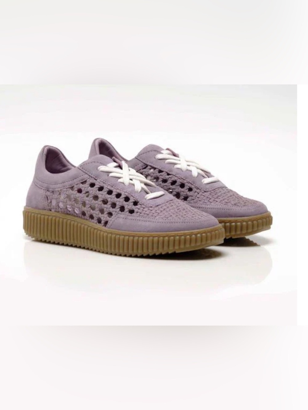 Free People | NWOT Wimberly Woven Dusty lavender suede Lace Up Sneakers Shoes 7